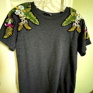 ZARA Dressy Grey T-Shirt